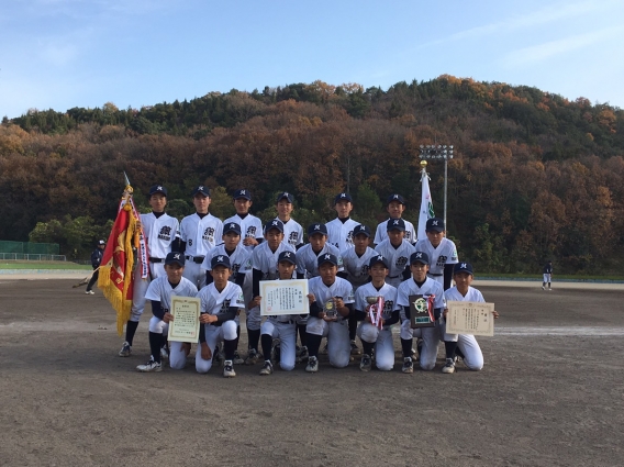 岡山県中学硬式野球選手権大会で優勝しました。